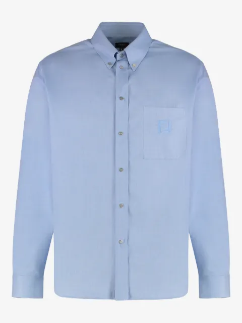 FENDI logo-embroidered chest-pocket shirt