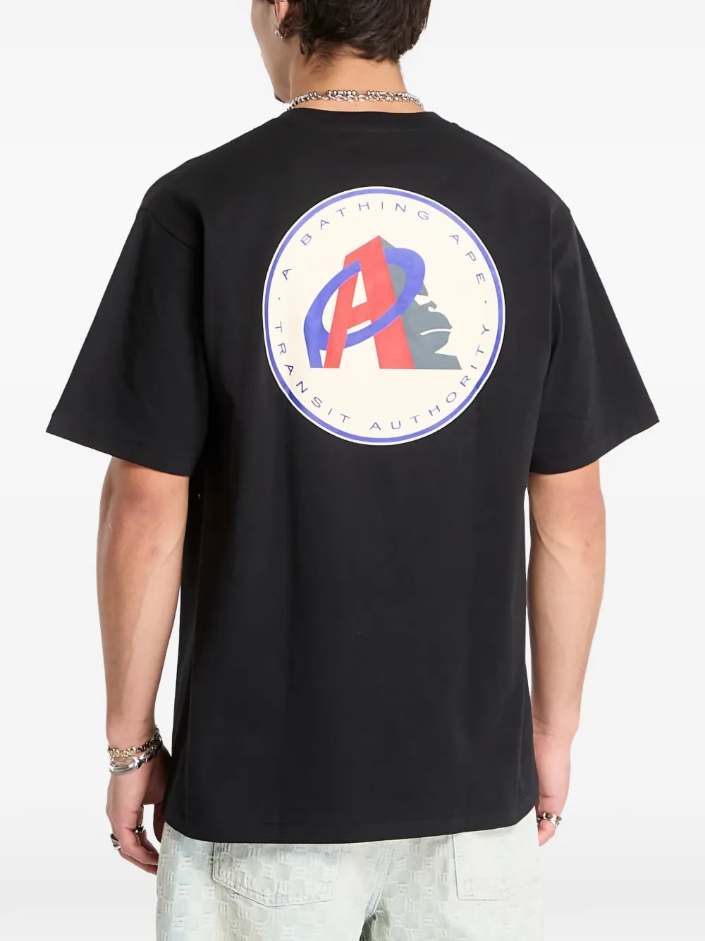 A BATHING APE T-shirt met logoprint Zwart