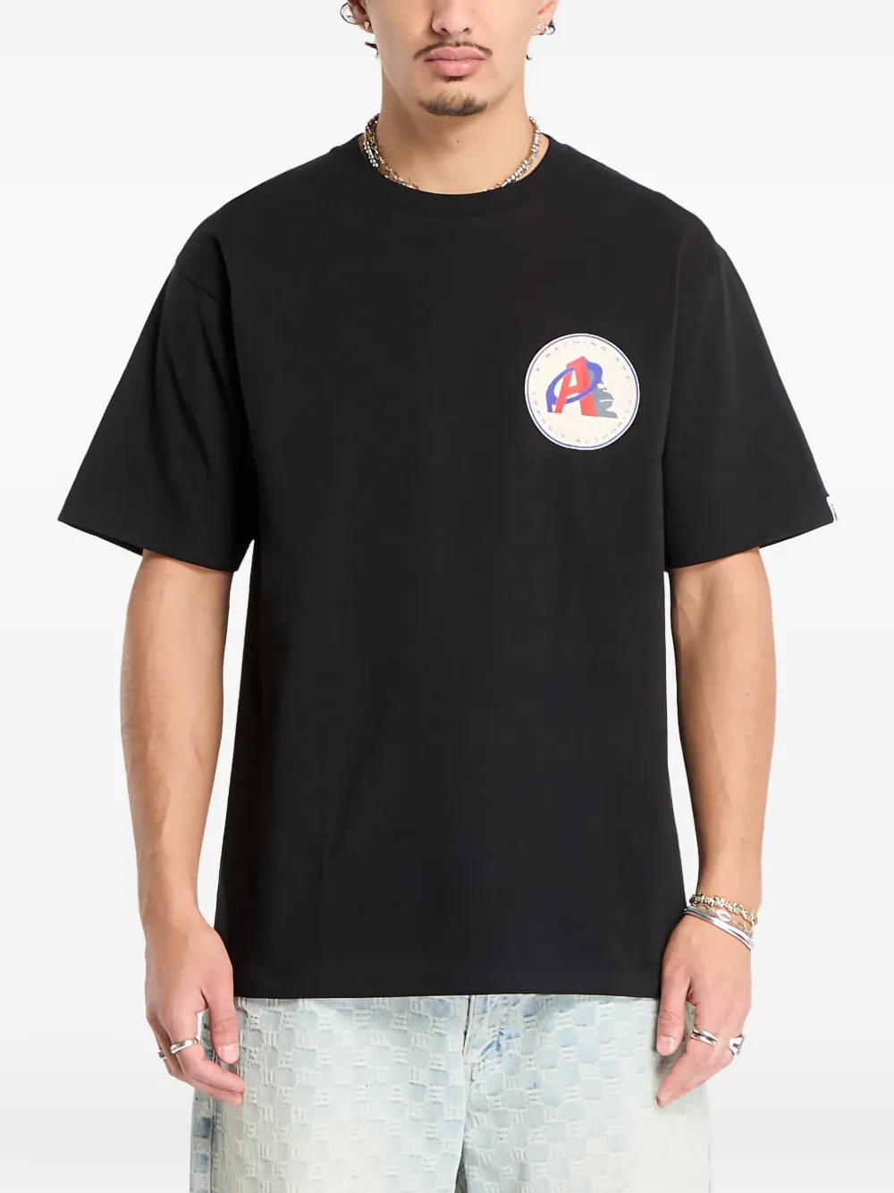A BATHING APE® logo-print T-shirt - Nero