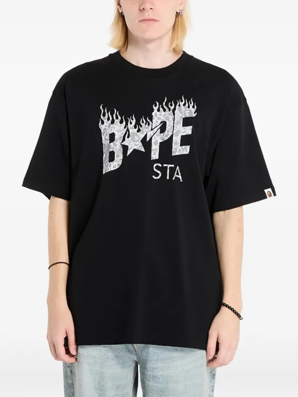 A BATHING APE® プリント Tシャツ | ブラック | FARFETCH JP ア