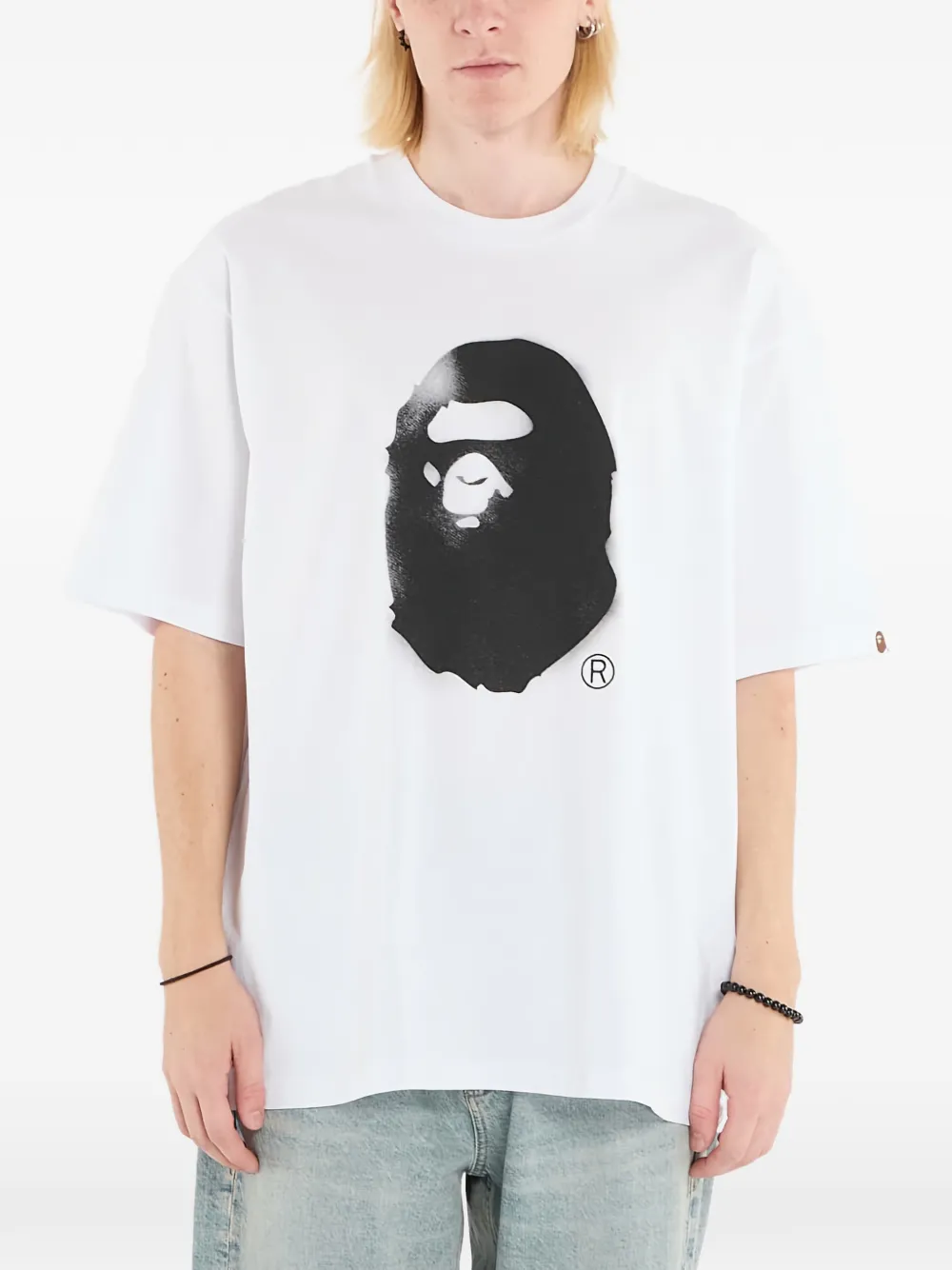 A BATHING APE® ape head-print relaxed fit T-shirt - Bianco