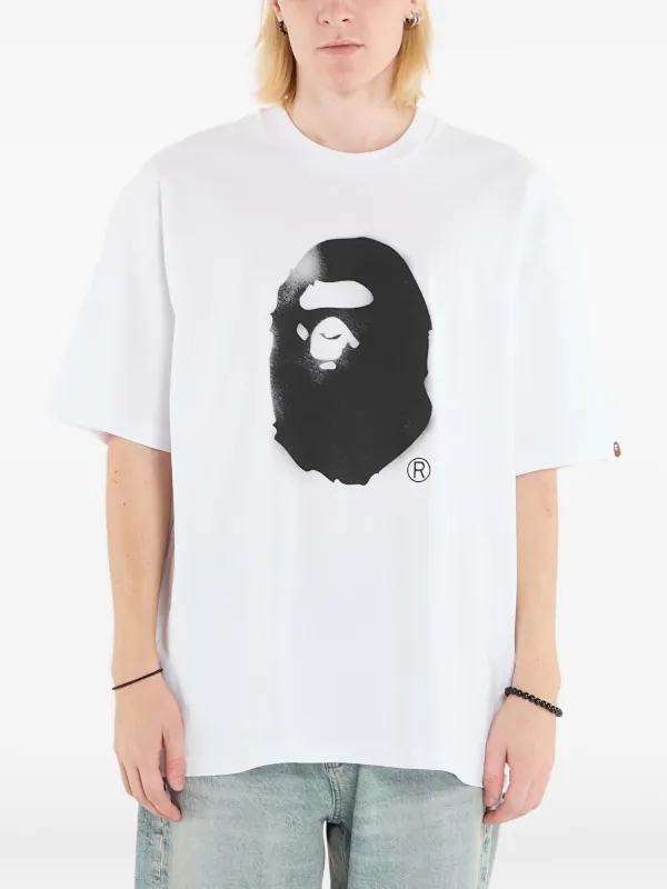 A BATHING APE® Camiseta Com Estampa Ape Head | Branco | FARFETCH BR