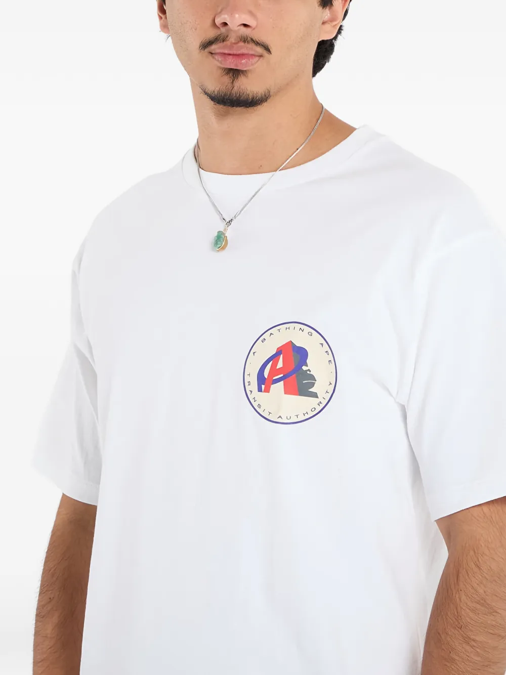 A BATHING APE Transit Authority T-shirt Wit