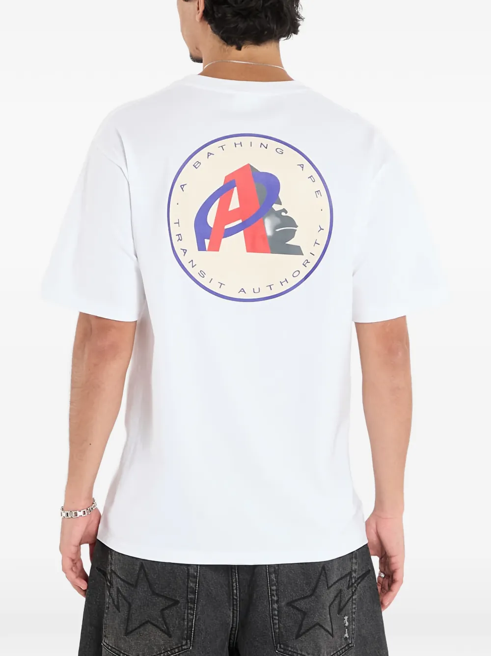 A BATHING APE Transit Authority T-shirt Wit