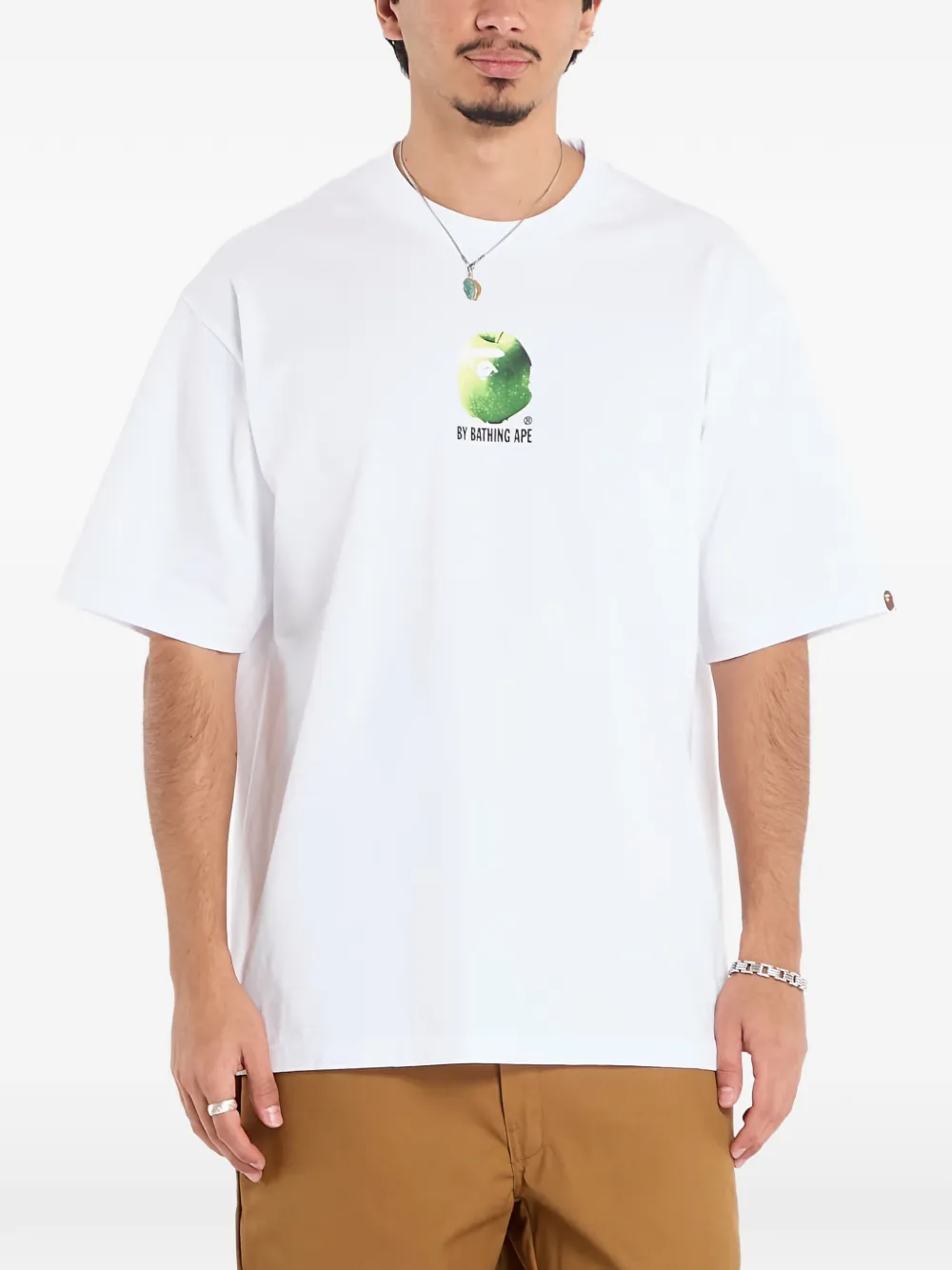 A BATHING APE® apple-graphic T-shirt - Bianco