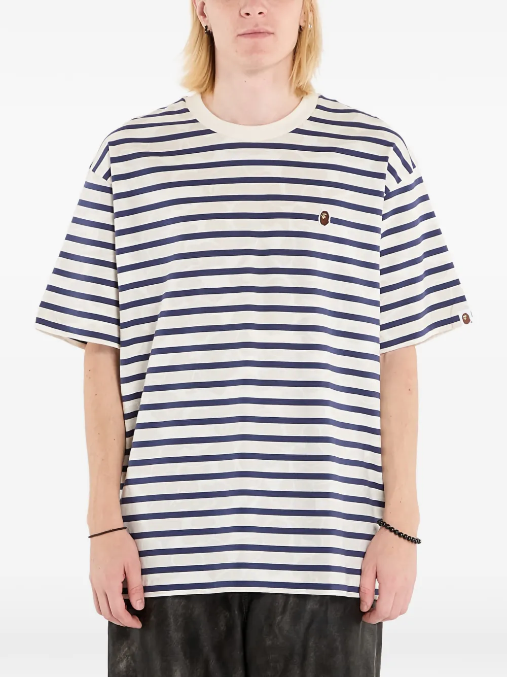 A BATHING APE® Solid Camo Stripe T-shirt - Bianco