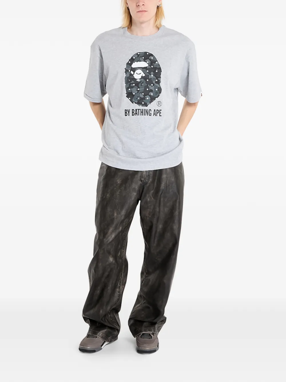 A BATHING APE T-shirt met stippen - Grijs