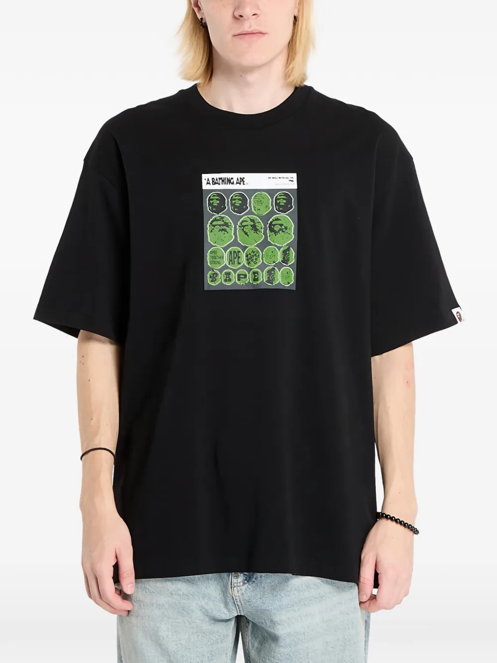 A BATHING APE® Sticker graphic-print T-shirt - Nero