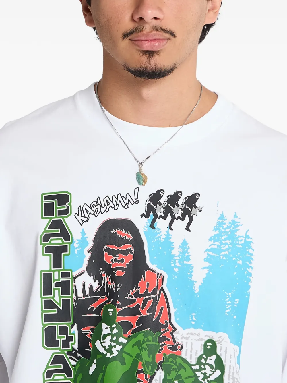 A BATHING APE Apple T-shirt met lange mouwen Wit