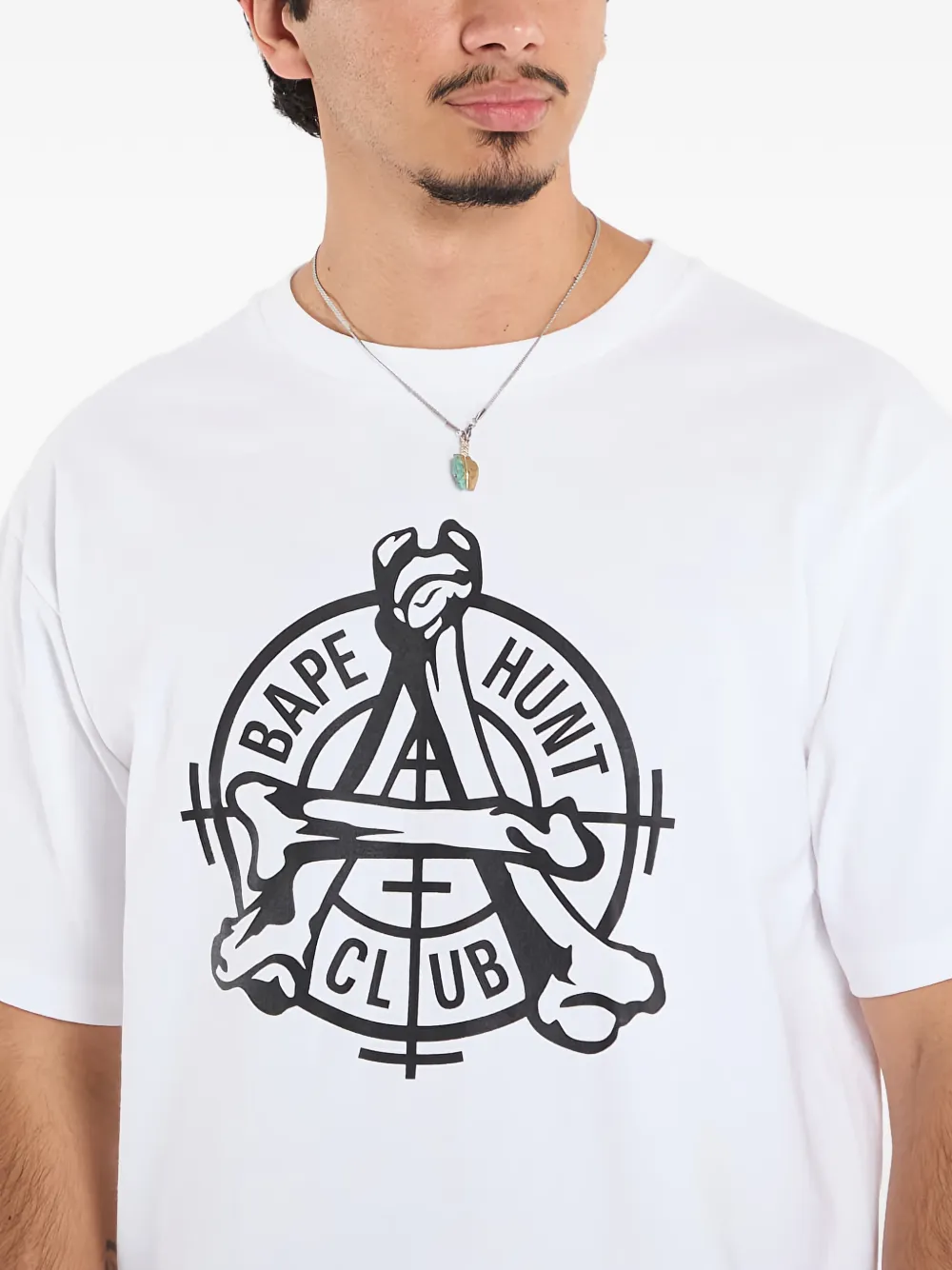 A BATHING APE T-shirt met grafische print Wit