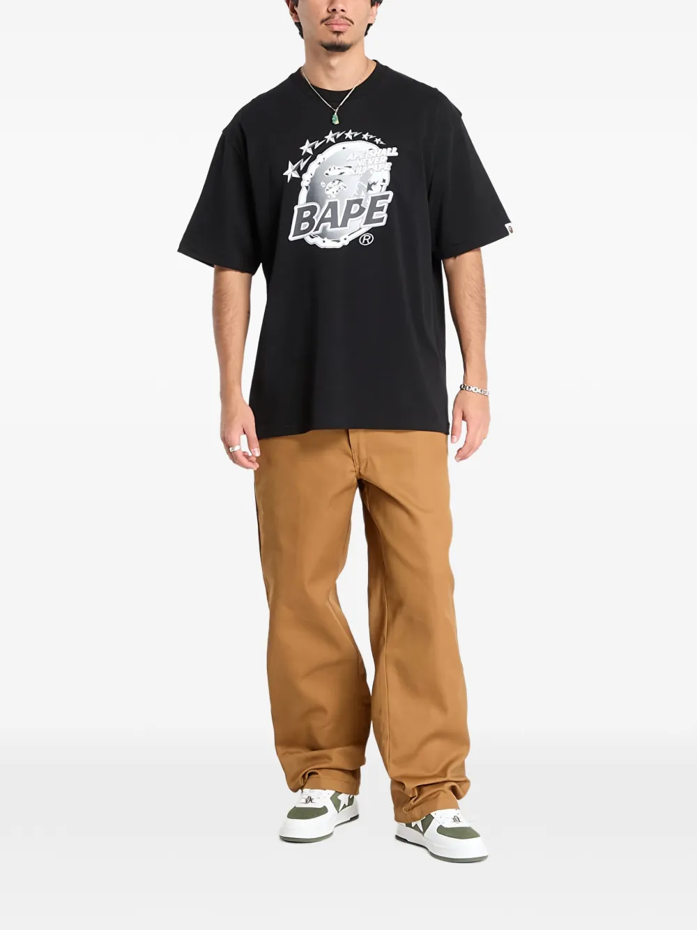 A BATHING APE Metal Ape Head T-shirt - Zwart