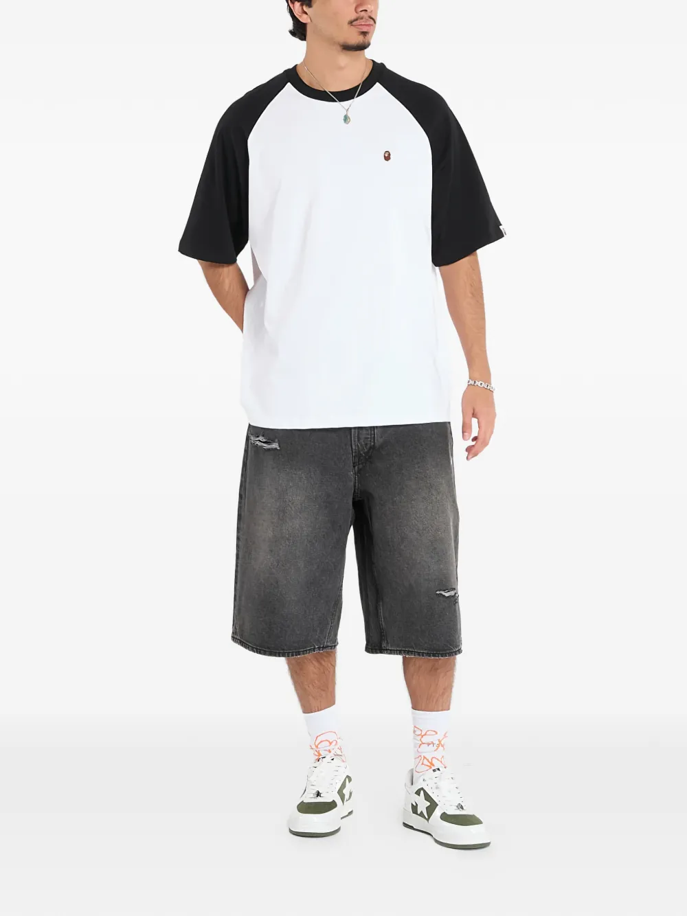 A BATHING APE Ruimvallend T-shirt - Wit