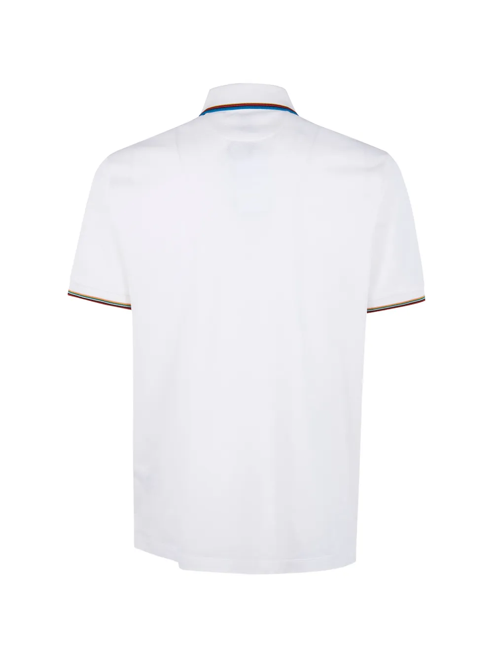 Paul Smith zip-neck striped-detail polo shirt - Wit