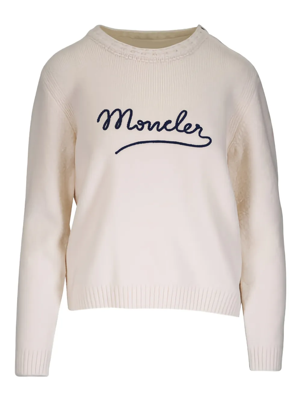 Moncler Logo-embroidered Sweater In Neutral
