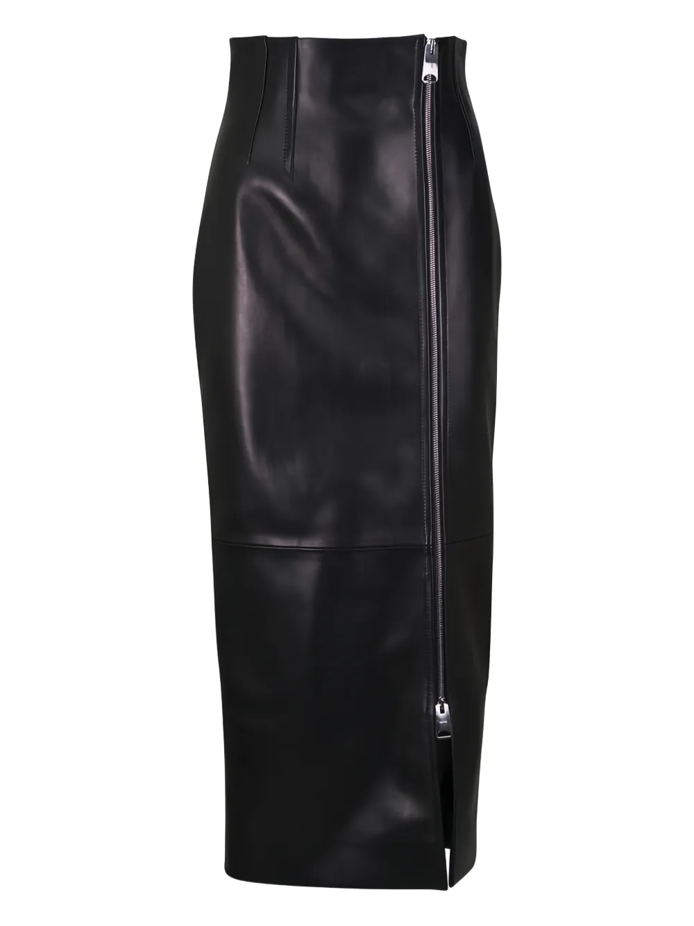 Khaite Gres Zip Midi Skirt In Black