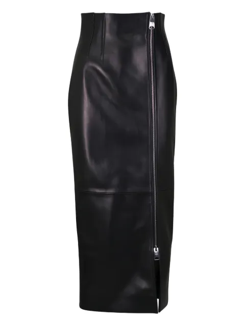 KHAITE Gres zip midi skirt