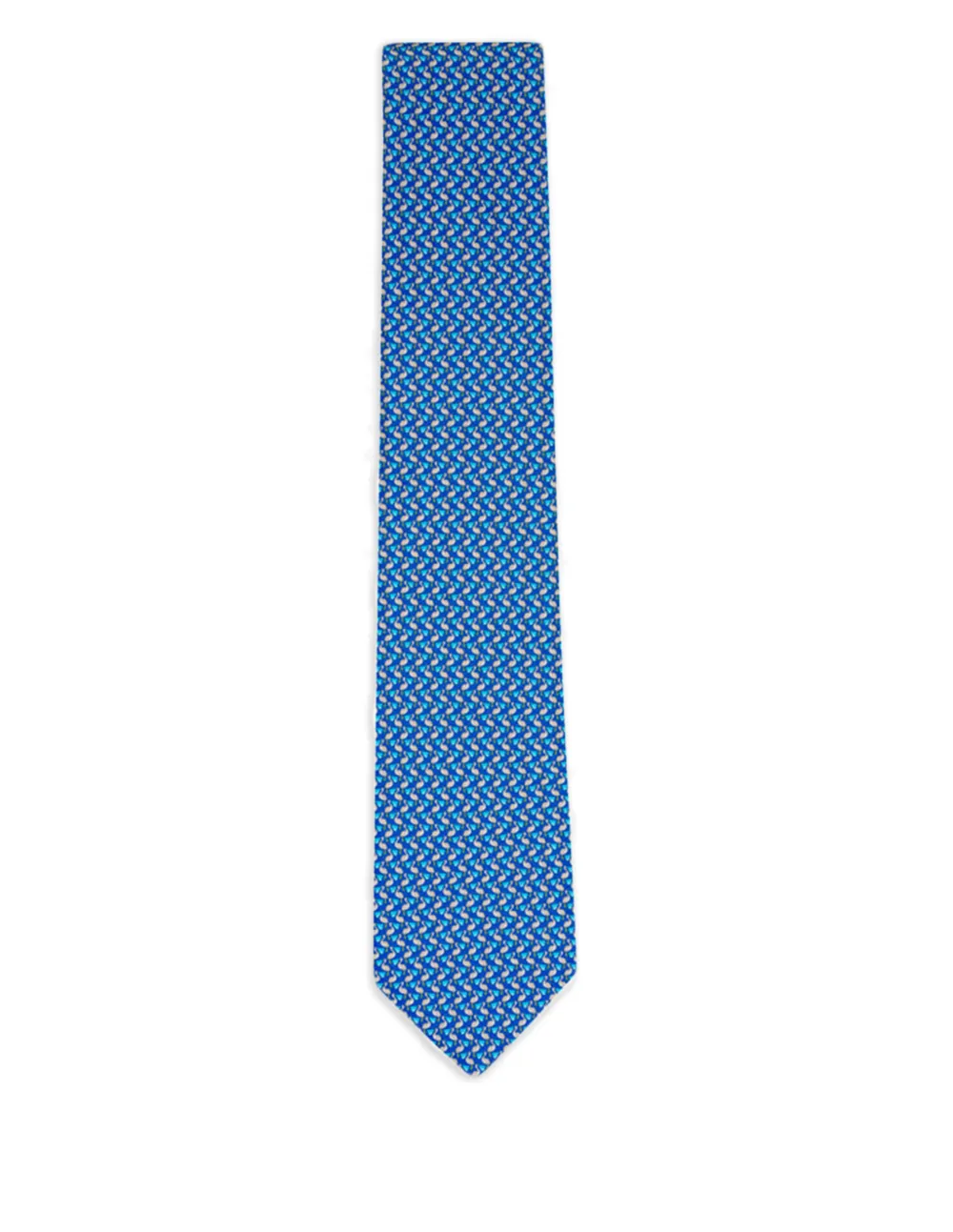 Ferragamo patterned silk tie - Blu