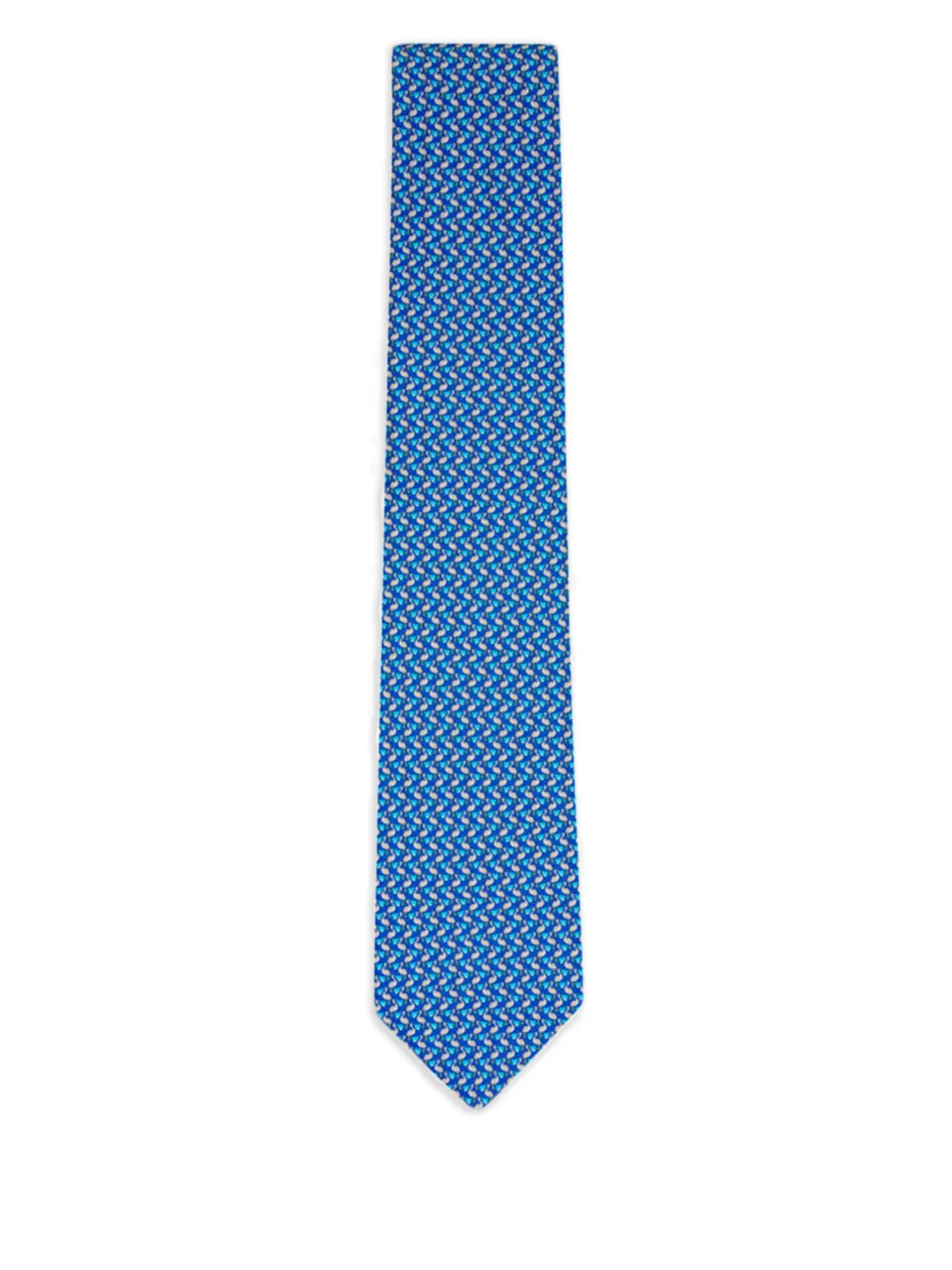 Ferragamo patterned silk tie - Blu