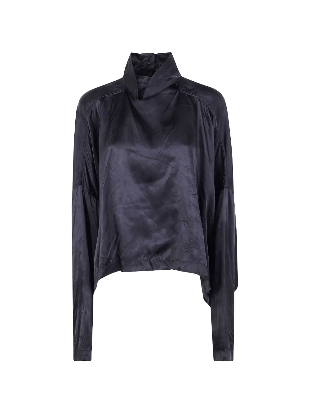 Rick Owens funnel-neck long-sleeve blouse - Nero