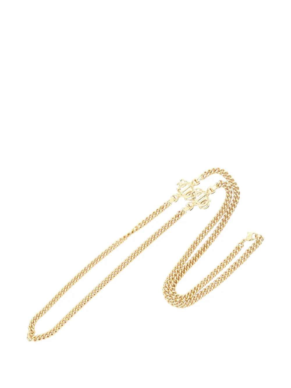 Christian Dior Pre-Owned 2010-2025 Gold Plated Logo Chain Necklace costume necklace - Oro
