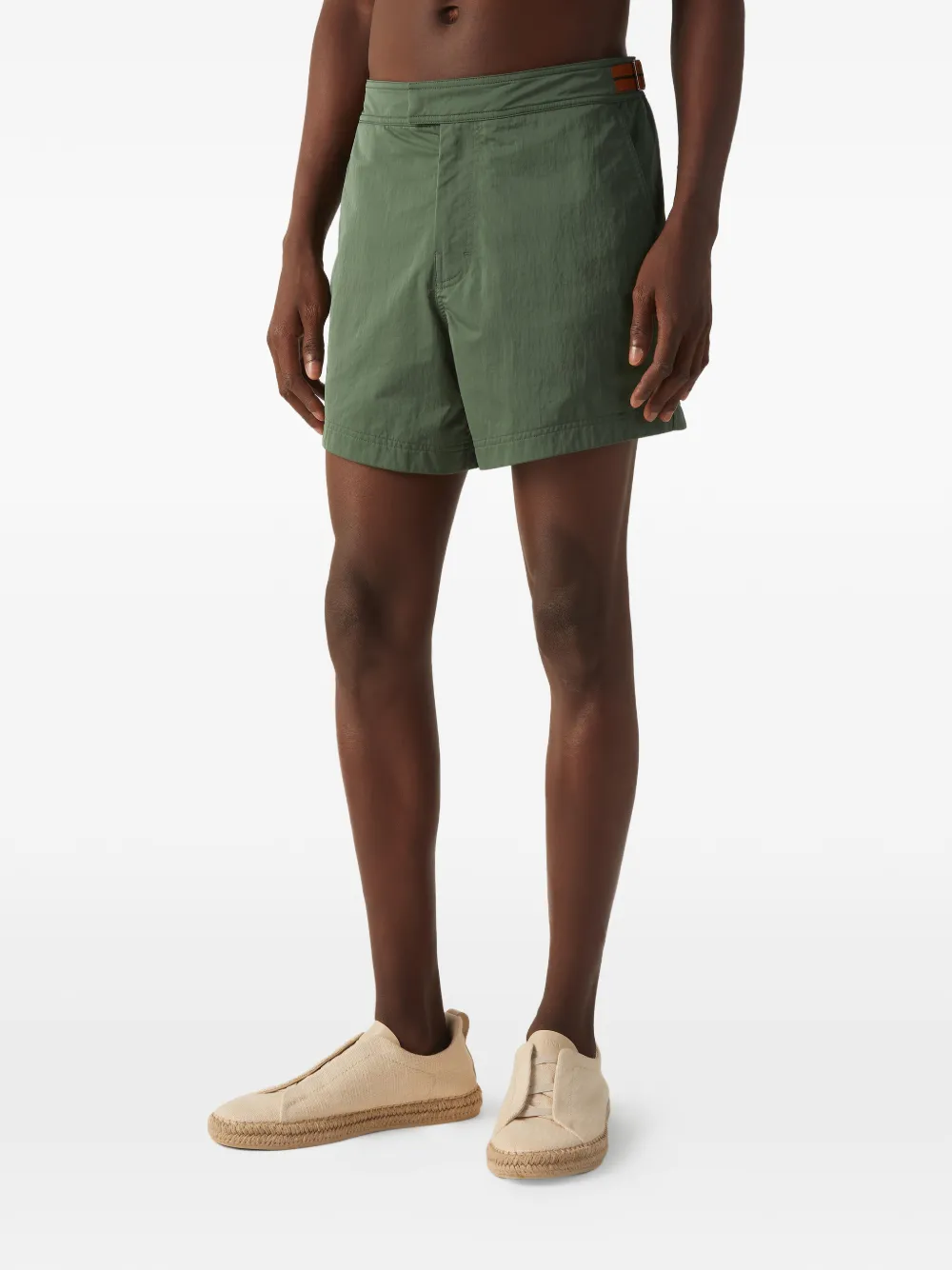 Zegna Zwembroek met logo en print Groen