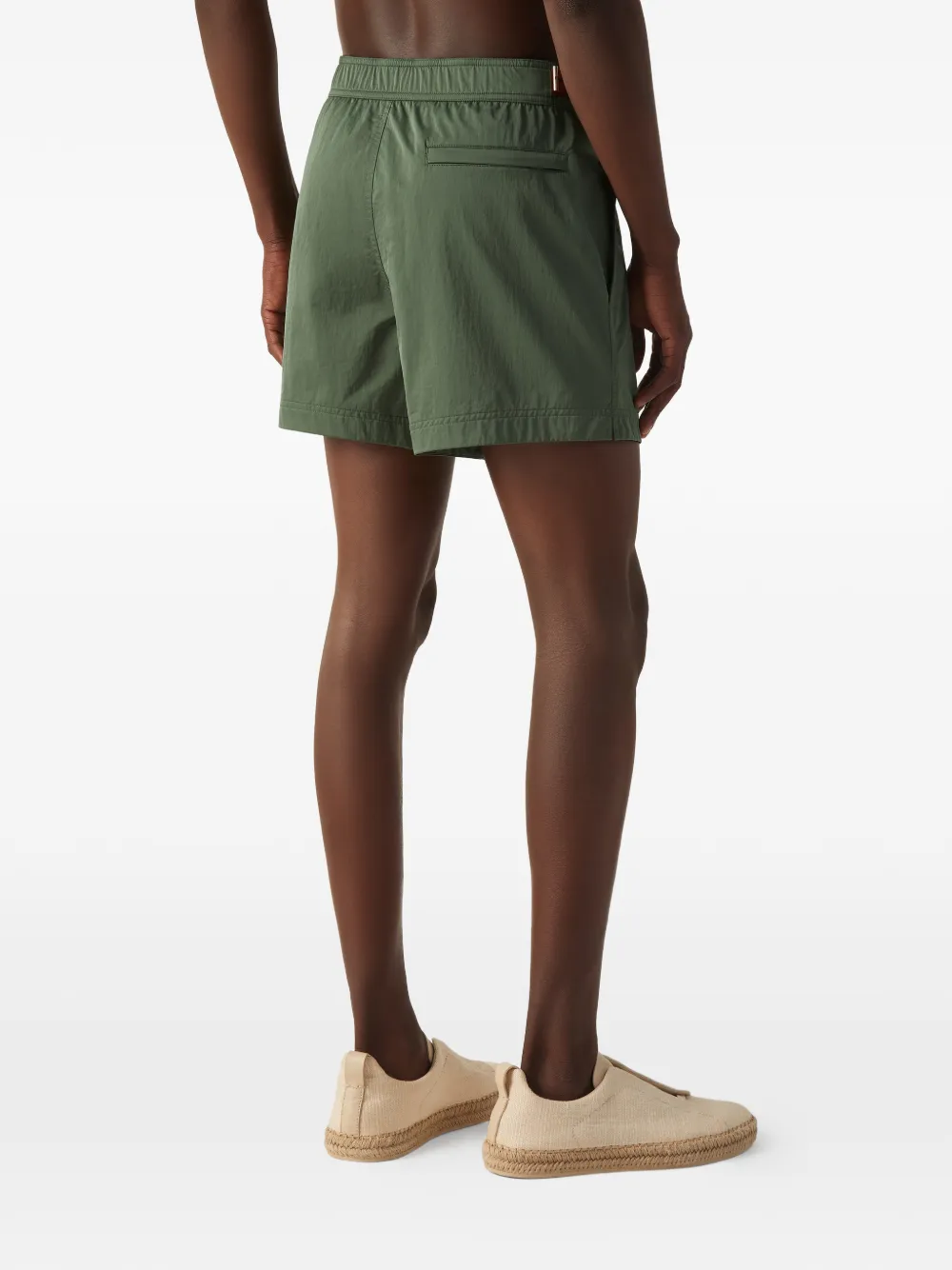 Zegna Zwembroek met logo en print Groen