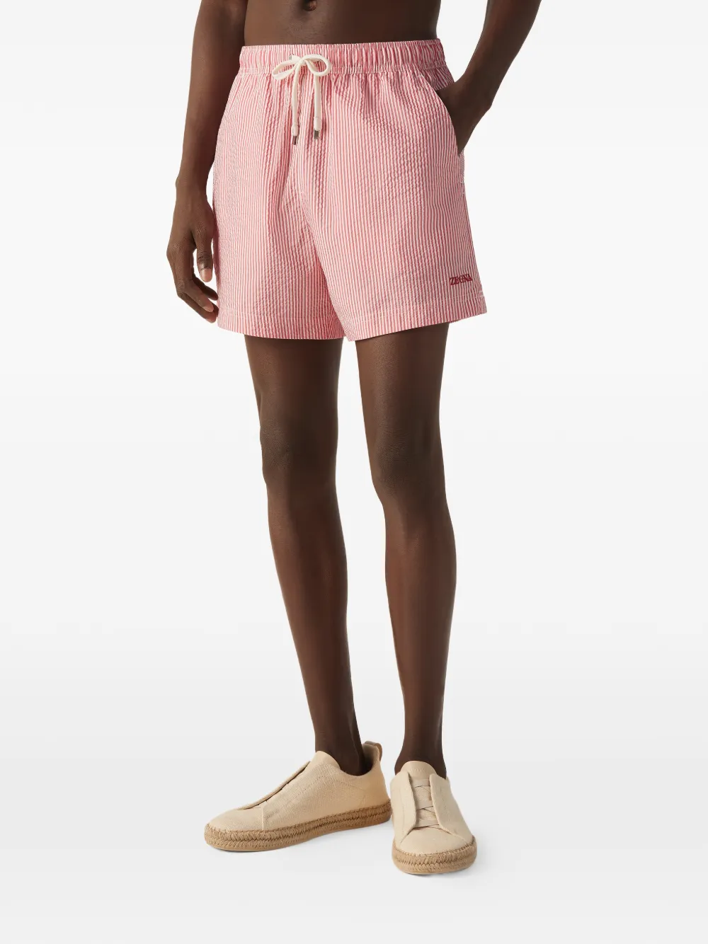 Zegna Gestreepte zwembroek Roze