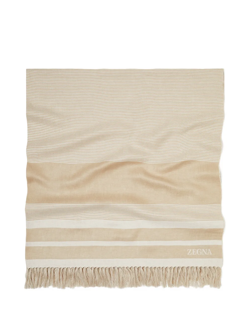 Zegna Oasi Lino striped throw - Nude