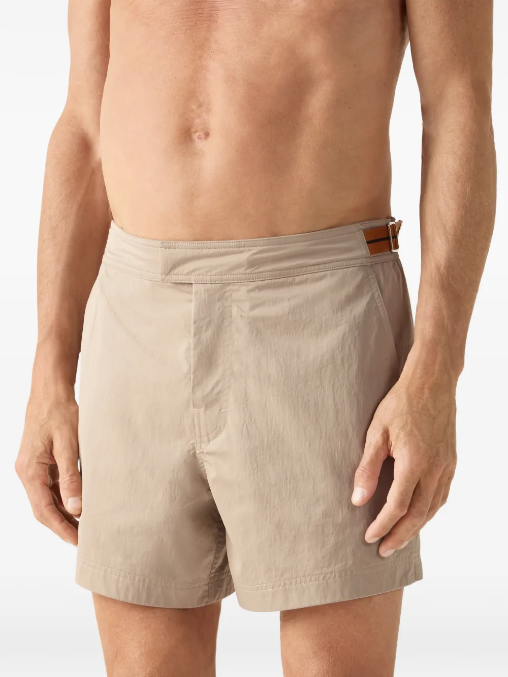 Zegna Zwembroek met merkprint Beige