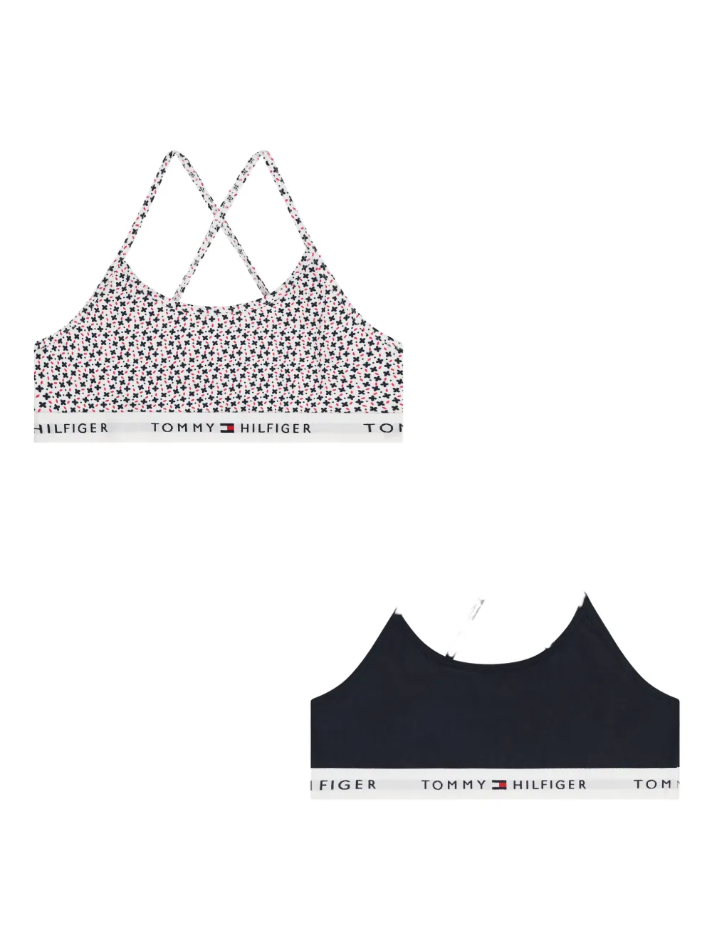 Tommy Hilfiger Junior logo-print trim bra (set of two) - Weiß