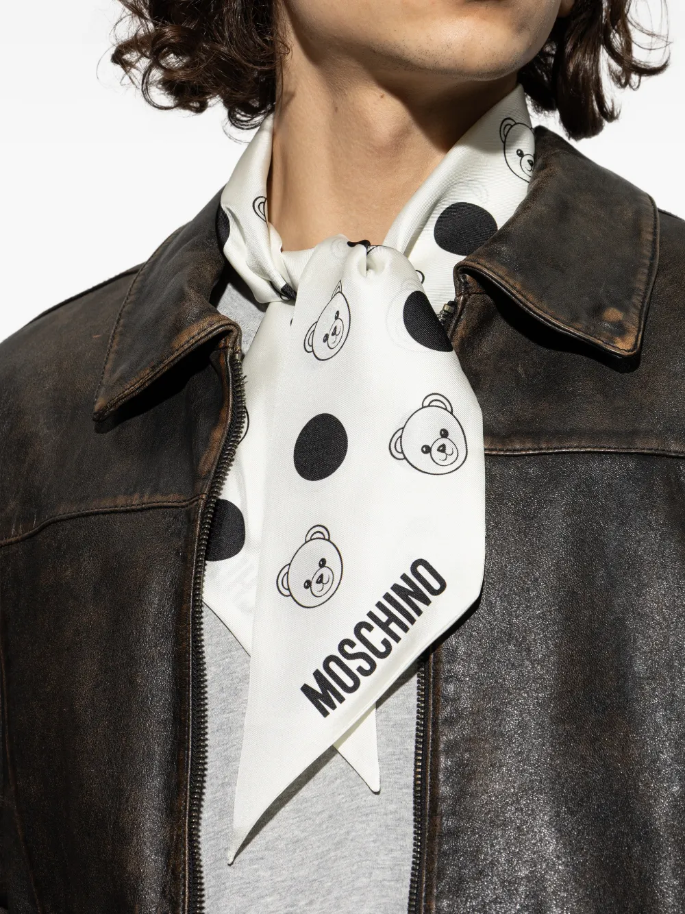 Moschino Sjaal met beerprint Wit