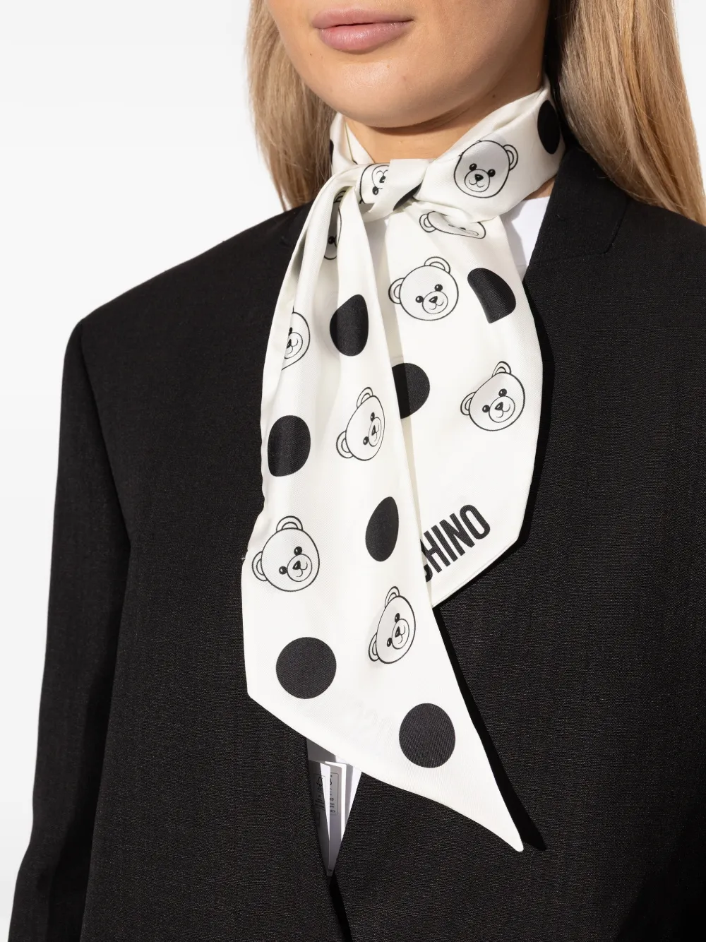 Moschino Sjaal met beerprint Wit