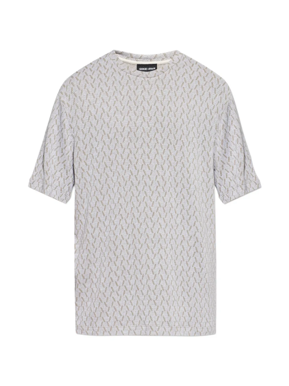 Giorgio Armani geometric-patterned T-shirt - Toni neutri