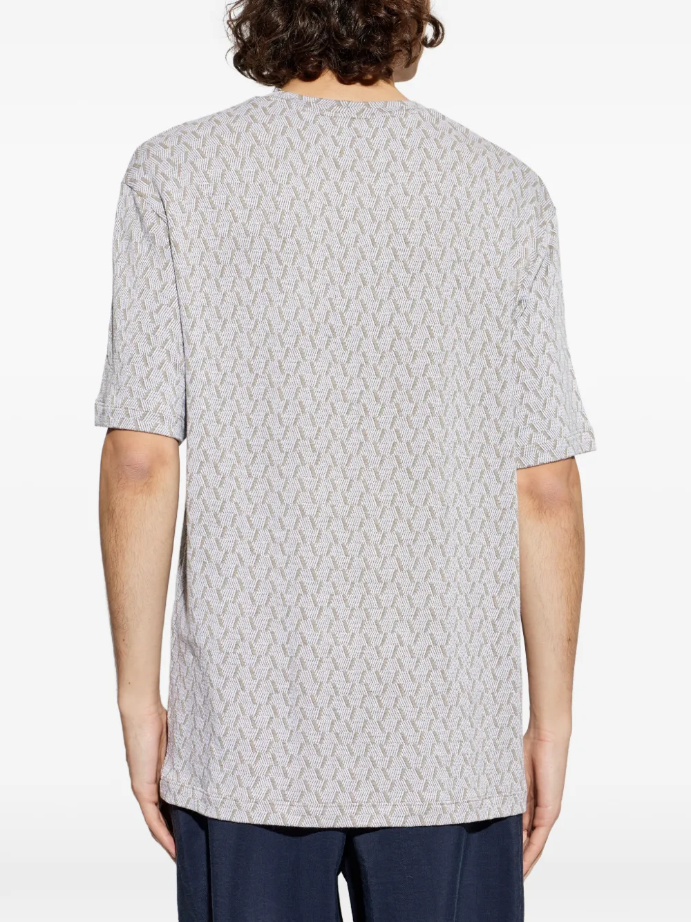 Giorgio Armani T-shirt met geometrisch patroon Beige