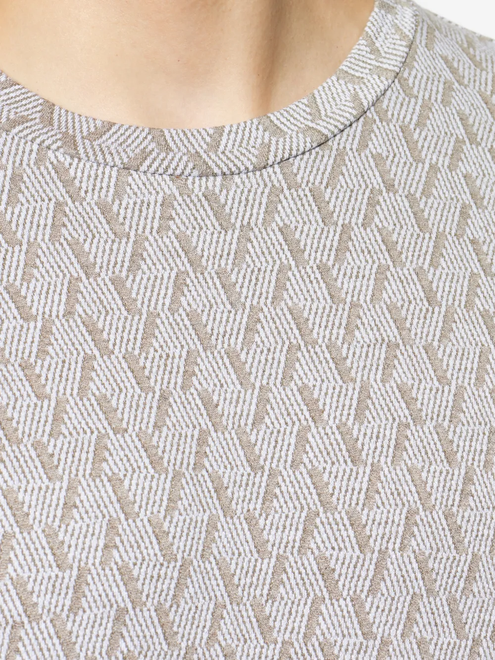 Giorgio Armani T-shirt met geometrisch patroon Beige