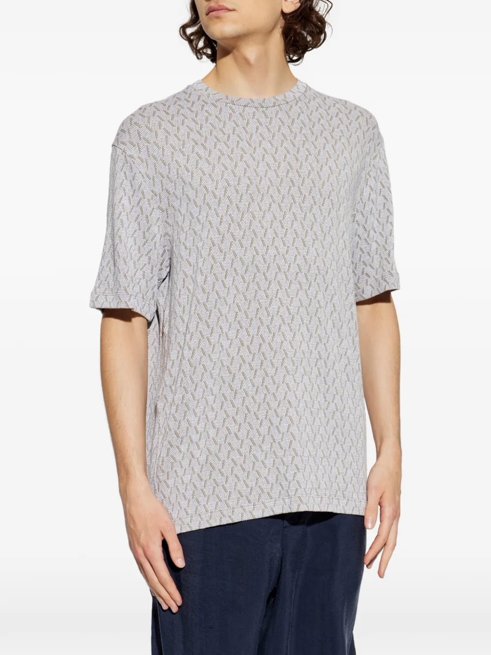  Giorgio Armani Geometric-patterned T-shirt - Neutrals 