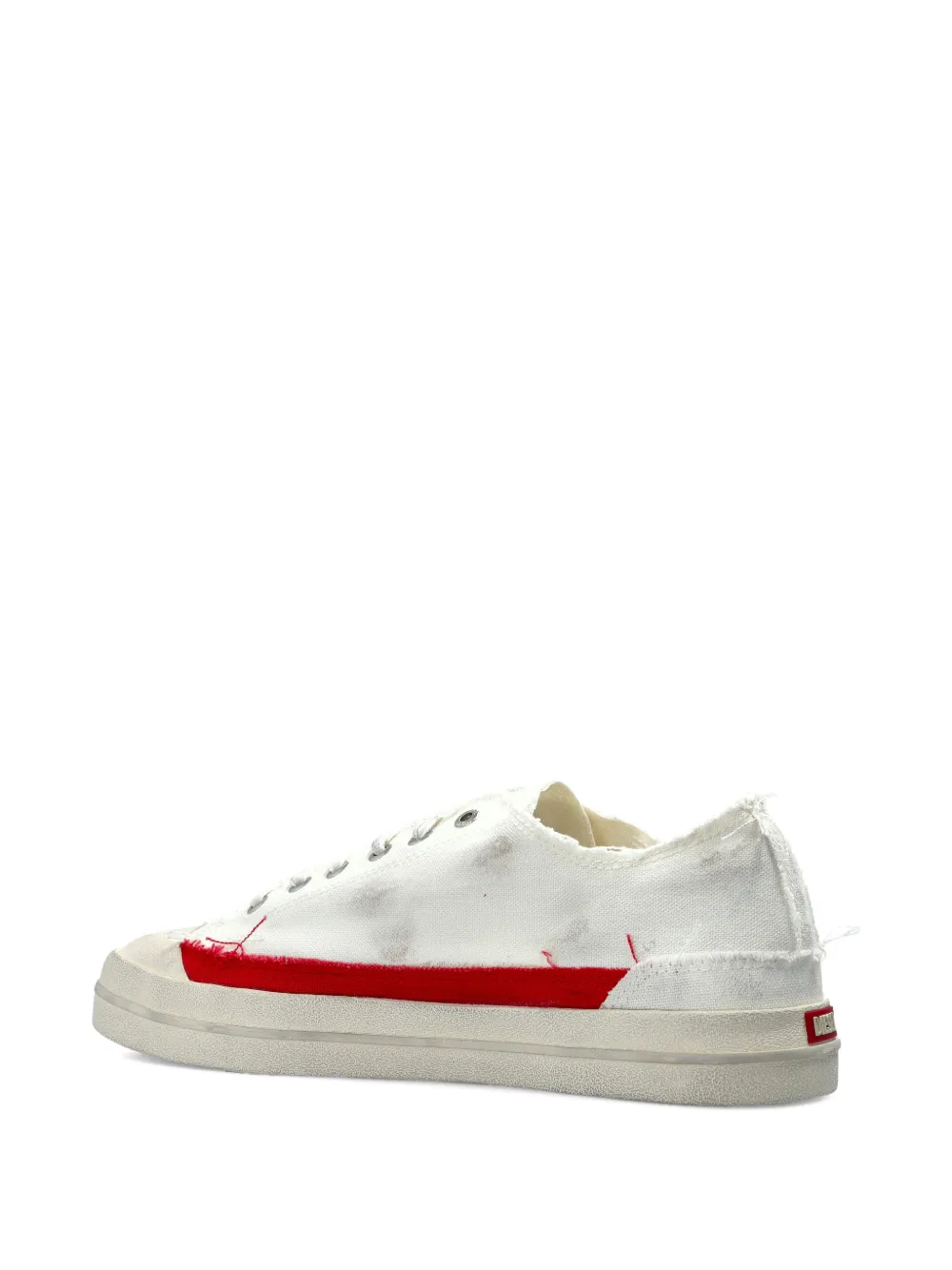 Diesel Gerafelde sneakers met streep Wit