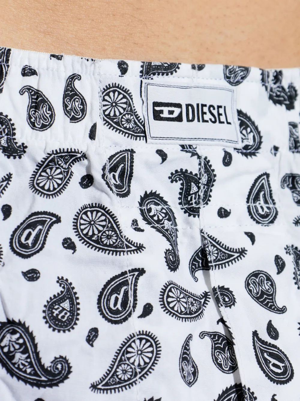Diesel Drie katoenen boxershorts met all-over print Wit