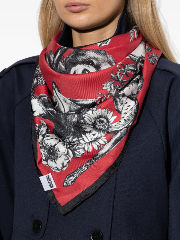 Moschino フローラル シルクスカーフ | レッド | FARFETCH JP
