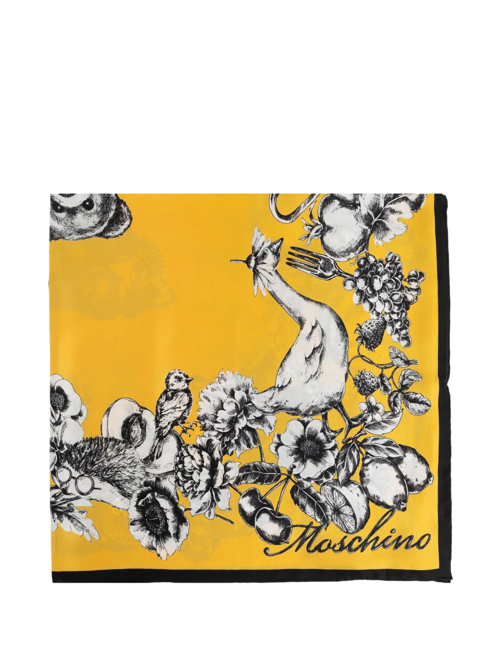 Moschino floral-print silk scarf - Giallo