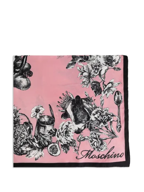 Moschino floral-print silk scarf