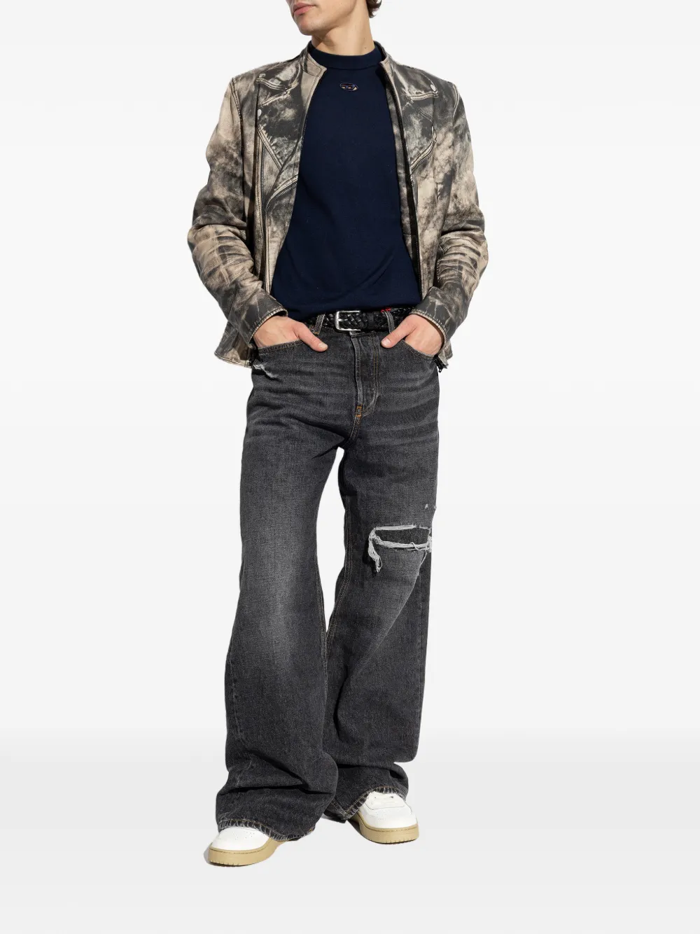 Diesel Leren sneakers Beige