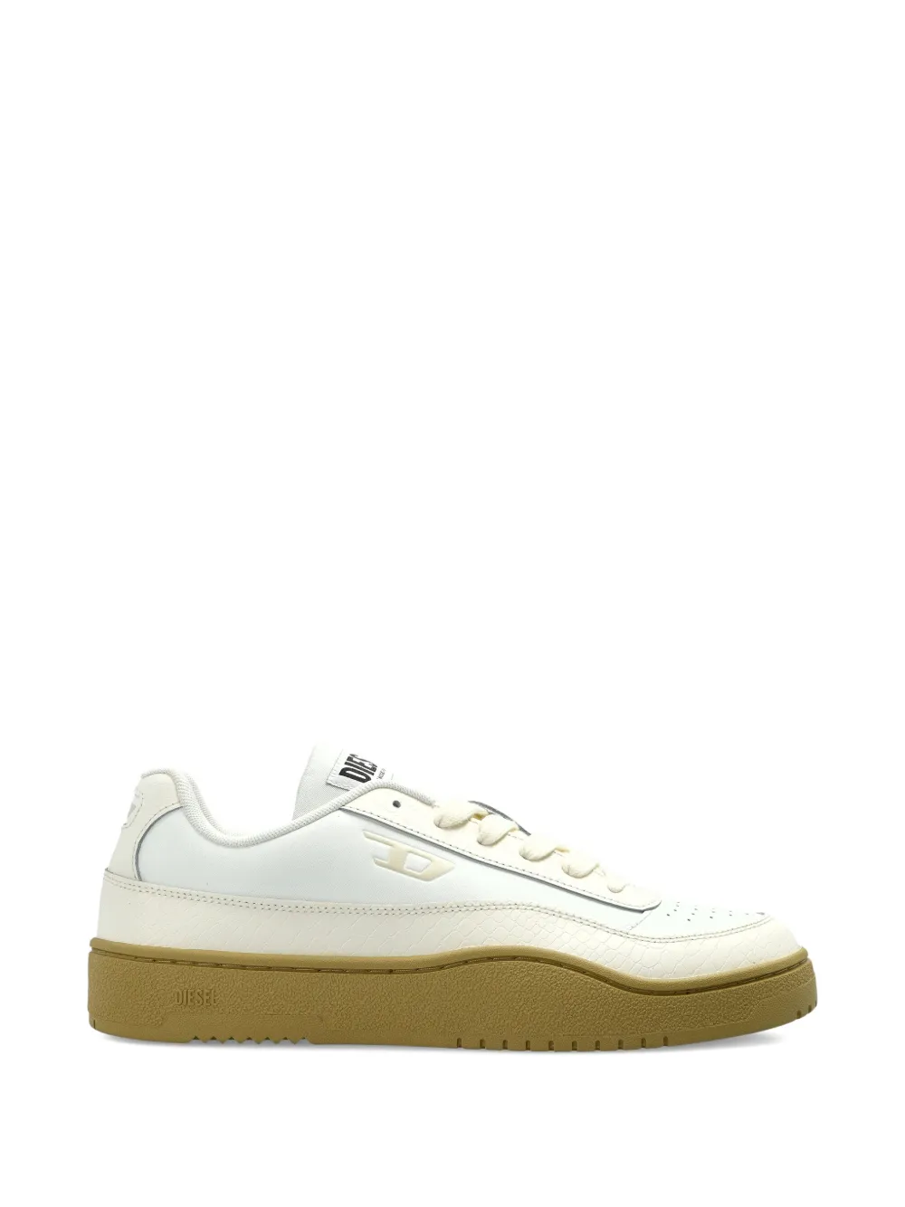 Diesel logo leather sneakers - Toni neutri
