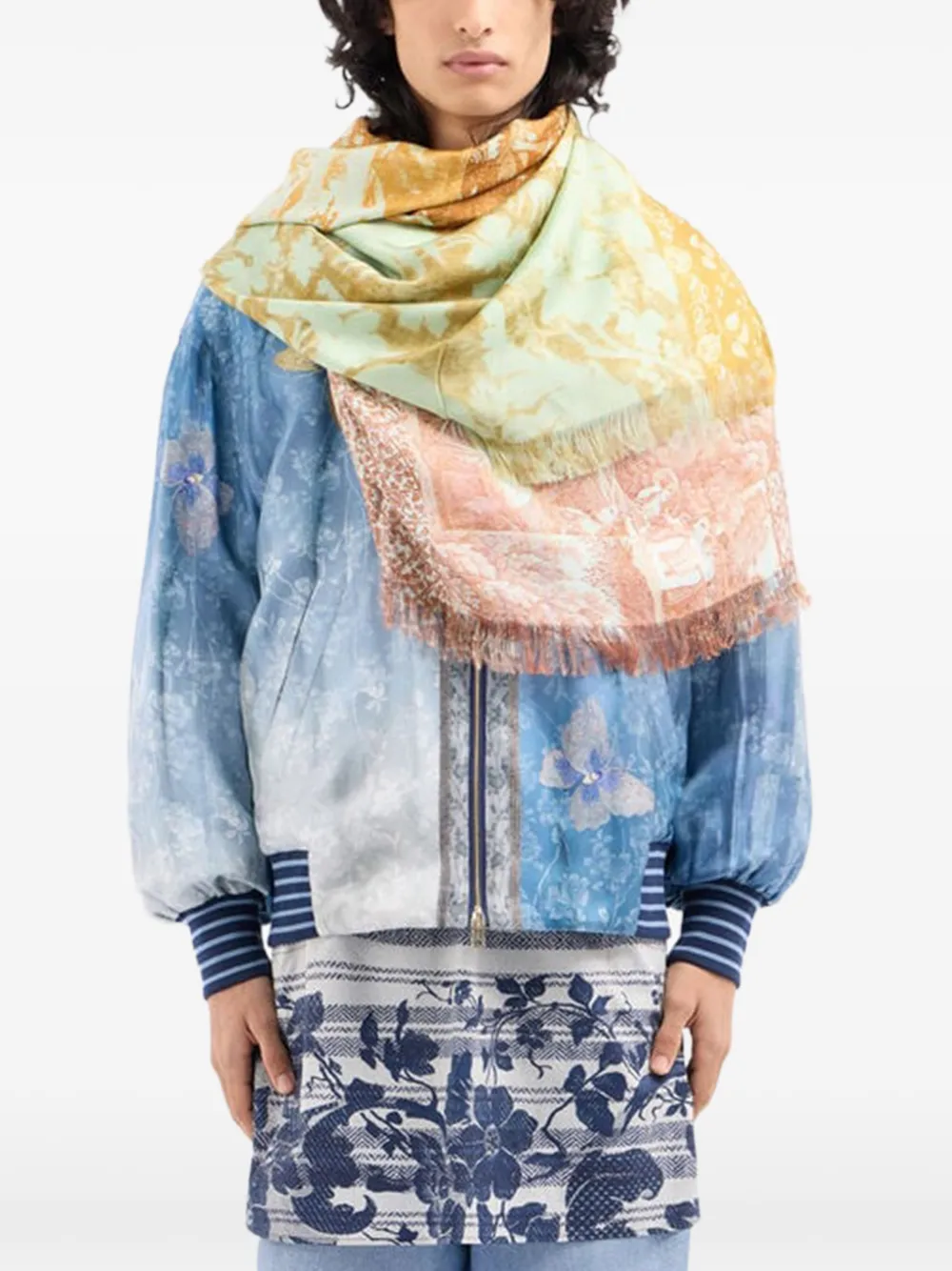 Pierre-Louis Mascia Sjaal met geometrische print Beige