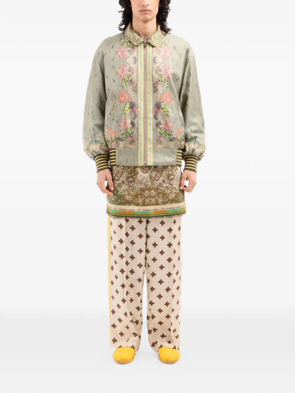  Pierre-louis Mascia Floral-pattern Bomber Jacket - Green 