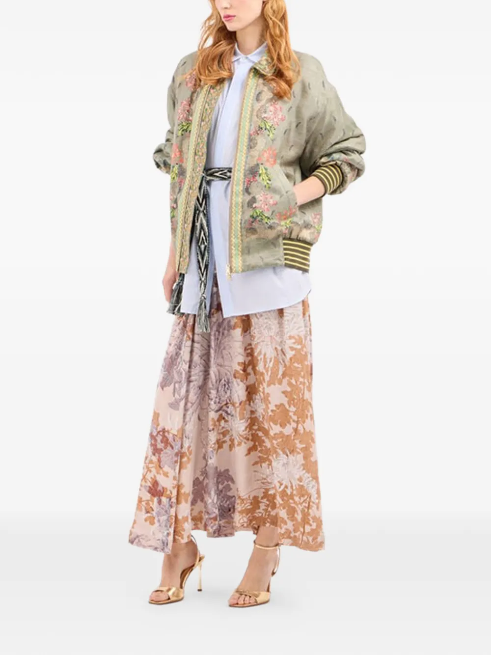  Pierre-louis Mascia Floral-pattern Bomber Jacket - Green 