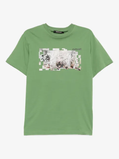 Roberto Cavalli playera de algodón con estampado gráfico