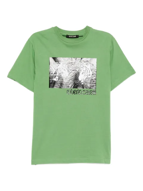 Roberto Cavalli playera de algodón con estampado gráfico