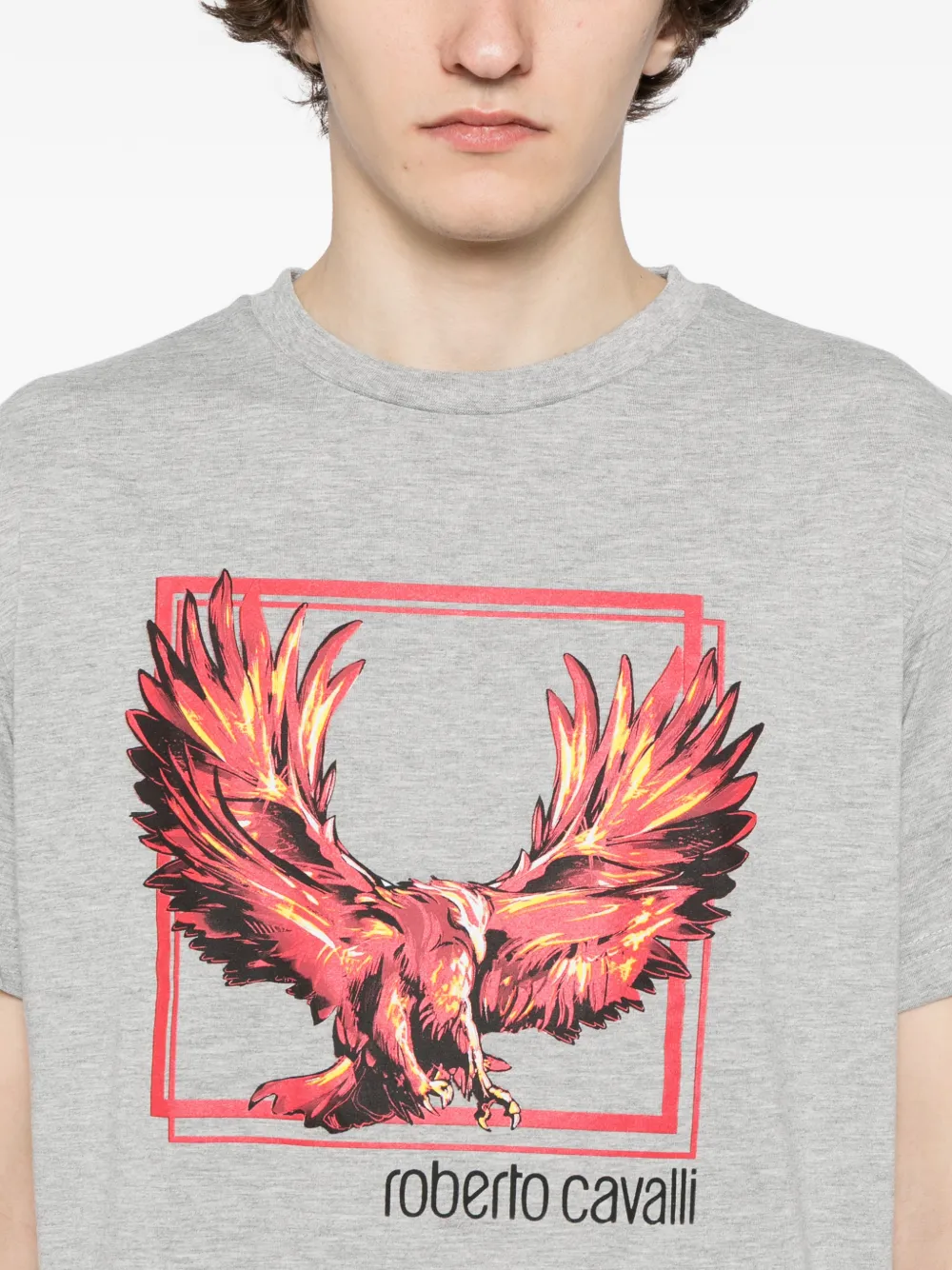 Roberto Cavalli T-shirt met ronde hals met print Grijs