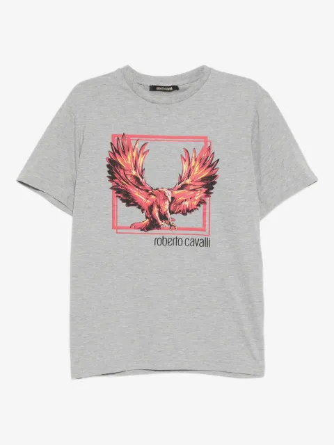 Roberto Cavalli playera con estampado gráfico y cuello redondo